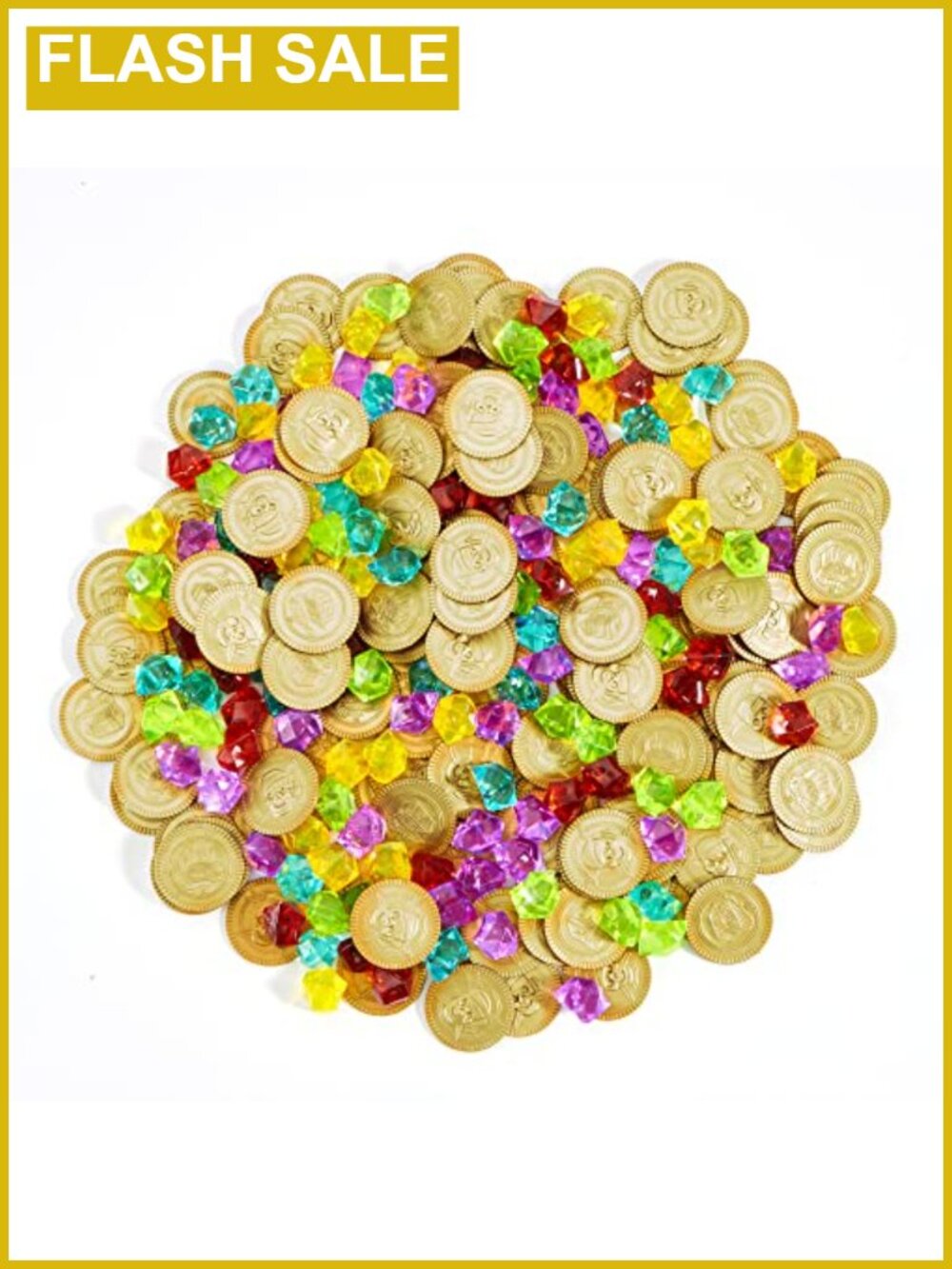 New 288 Pc Pirate Gold Coins & Gems Party Favors Set